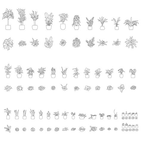 Cad Blocks Potted Plants Image To U