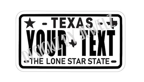 Custom Texas License Plate Svg Etsy