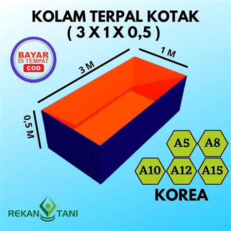 Jual Kolam Terpal Kotak Ukuran 3x1x0 5 KOREA Cocok Untuk Budidaya Ikan