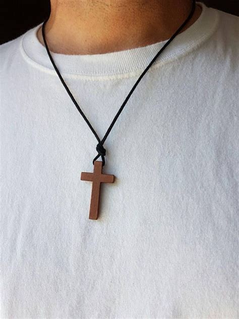 Wooden Christian Cross Necklace