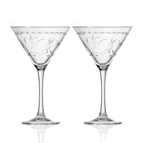 Fleur De Lis 10oz Martini Cocktail Glass Set Of 2 Rolf Glass