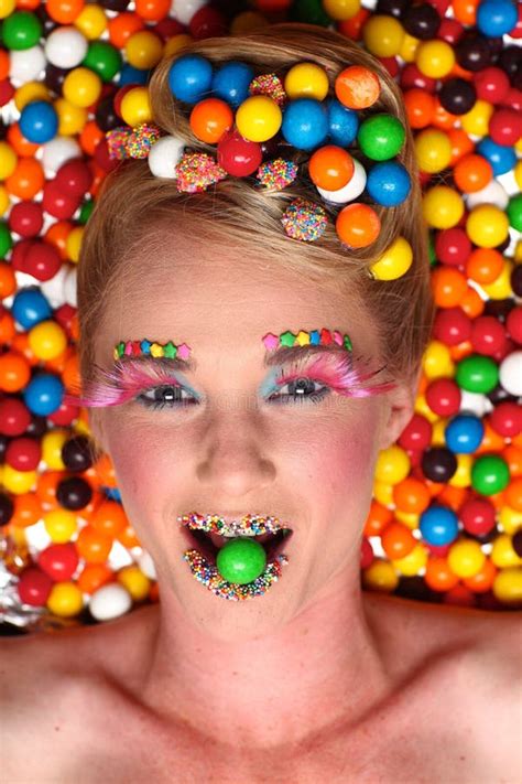 Studio Creative Candy Themed Shoot Stock Photo Image Of Lady Sweets