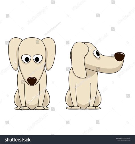 Front Side View Dog Face Cartoon Stock Vector (Royalty Free) 1185974494 | Shutterstock