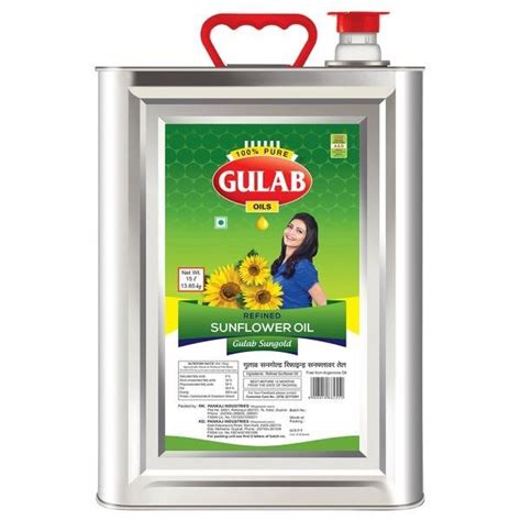 Gulab Refined Sunflower Oil 15 L Tin Packaging Size 52 OFF