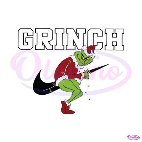 Santa Grinch Funny Christmas Nike Logo Svg Oladino