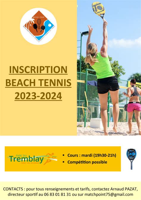 Tennis Et Beach Tennis Parc Du Tremblay