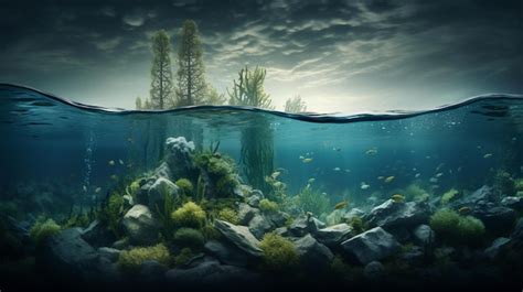 Premium AI Image | underwater scene with underwater plants and ...