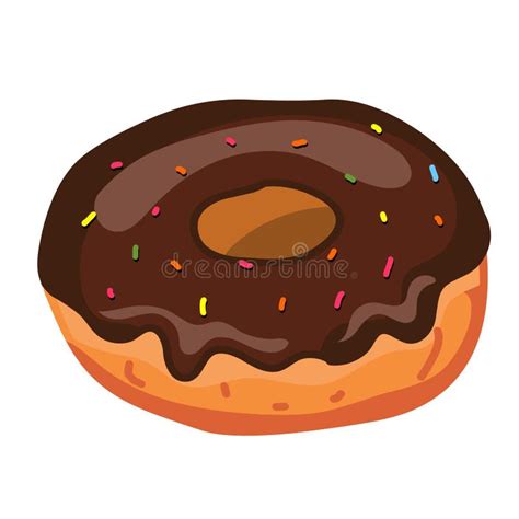 Vector De Donut De Chocolate Aislado En Fondo Blanco Ilustración del