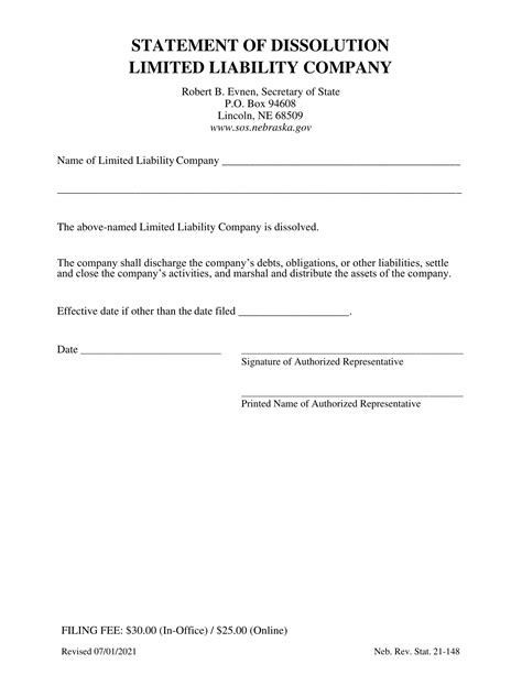 Blank Statement Of Dissolution Sample Fill Out And Print Pdfs