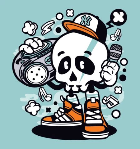 Plantilla de diseño de póster de personaje de dibujos animados de calavera de hot rod Modelo