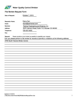 Fillable Online File Review Request Form Fax Email Print PdfFiller