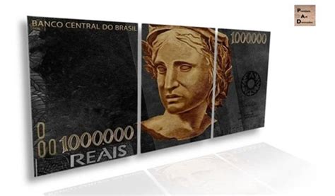 Quadro Decorativo Nota De Milh O De Reais Para Escrit Rio Ponto Do