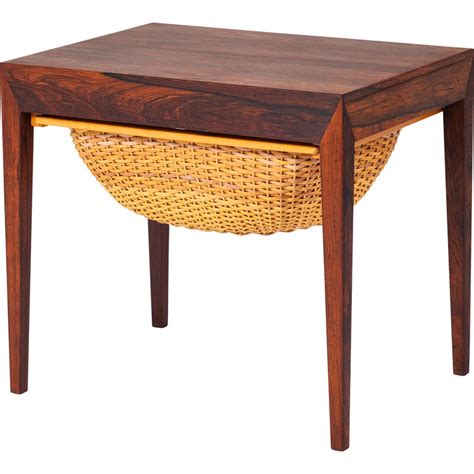 Mesa De Costura Vintage De Palisandro De Severin Hansen Para Haslev