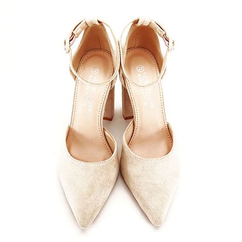 Pantofi Nude Cu Toc Gros Blq
