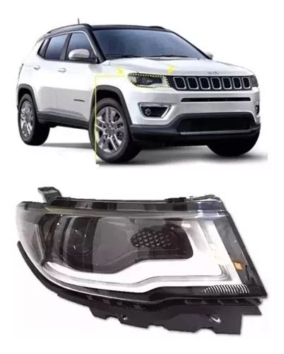 Farol Compass Lado Passageiro Led Novo Jeep 2017 2018 2019 Frete grátis