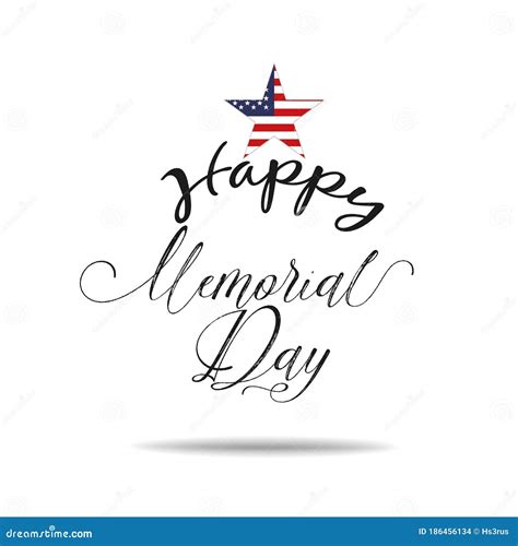 Happy Memorial Day Card National American Holiday Illustration With Usa Flag Stock Vector