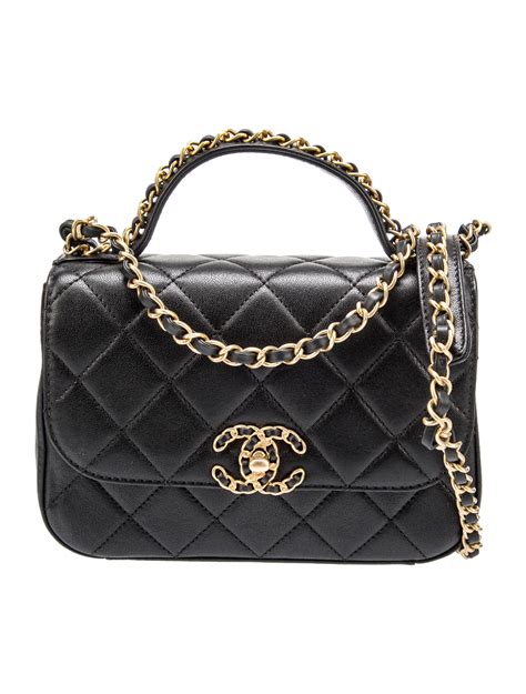 Chanel Chain Infinity Top Handle Bag Black Handle Bags Handbags