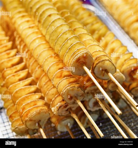 Fried Potato Chips At Myeongdong Street Market In Seoul South Korea