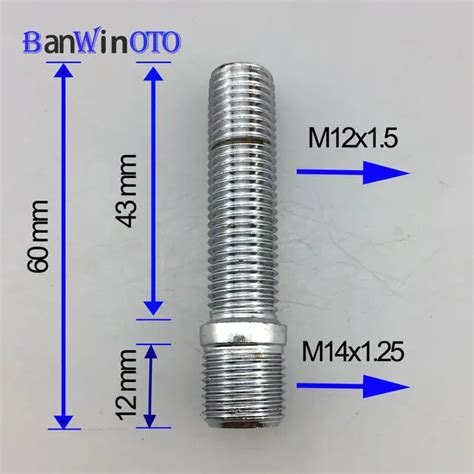 Pcs Set Extended Wheel Studs Conversion Tall Lug Bolts Screw