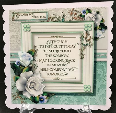 Sympathy Condolence Thinking Of You Handmade 3d Card Sympathy Card 3d