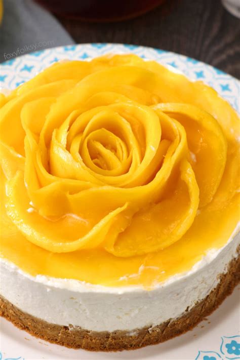 Really Easy No Bake Mango Cheesecake Foxy Folksy