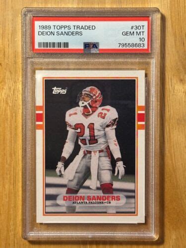 1989 TOPPS TRADED 30T DEION SANDERS ROOKIE CARD PSA 10 GEM MINT