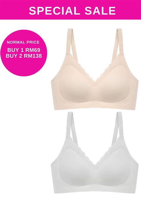 Pack Delia Seamless Wireless Comfortable Push Up Support Bra In Nude And Grey Shopperboard