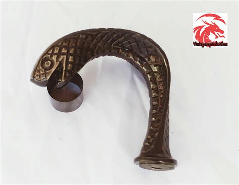 Vintage Brass Snake Head Handle For Wooden Walking St Gem