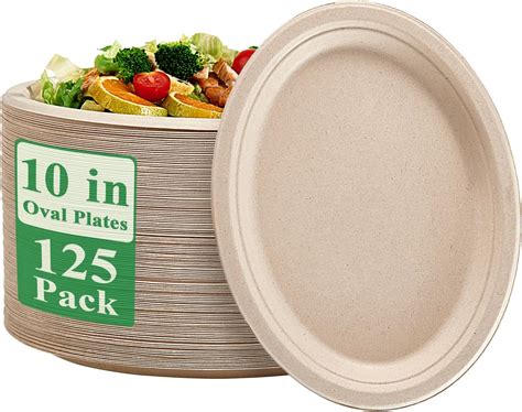 Amazon Vplus Compostable Oval Paper Plates Inch Pack