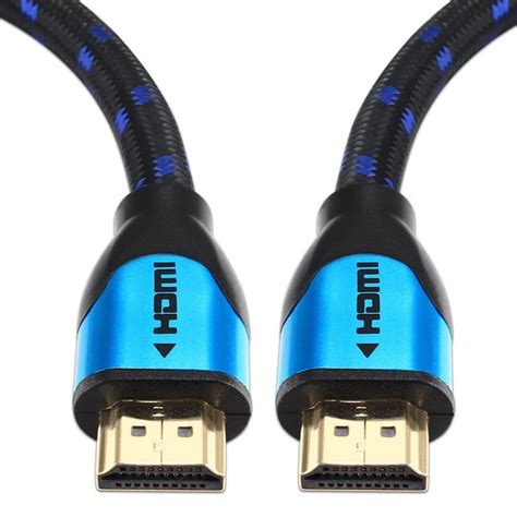 Jinpin Ultra High Speed Hdmi Cable Bc 50ft Blackred With Braided Cord Support Ethernet 3d4k