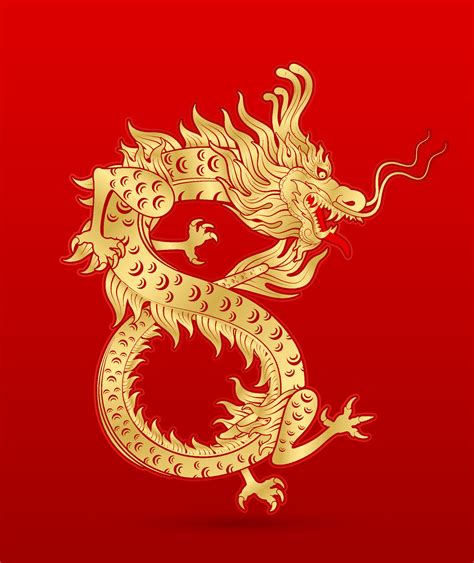 Chinese Dragon Design Gold