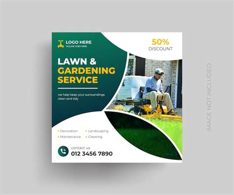 Premium Vector Lawn Or Gardening Service Social Media Post And Web