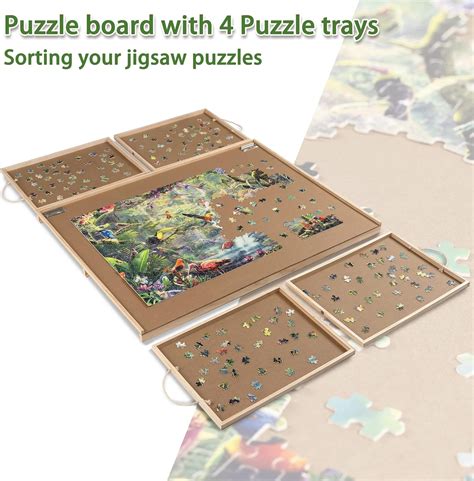 1500 Piece Wooden Jigsaw Puzzle Table With 4 Removable Drawers Puzzle