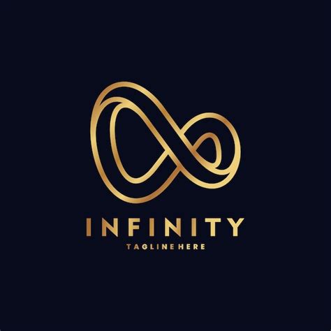 Linha Dourada Design De Logotipo Infinito Vetor Premium