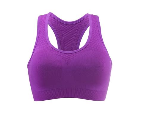 Sports Bra Mysky Womens High Impact Seamless Racerback Yoga Bra Fitness Bra Purple