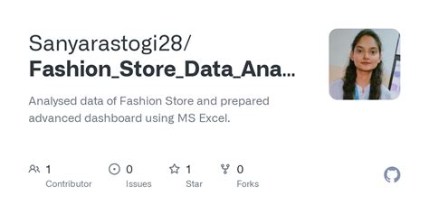 GitHub Sanyarastogi28 Fashion Store Data Analysis Using Excel