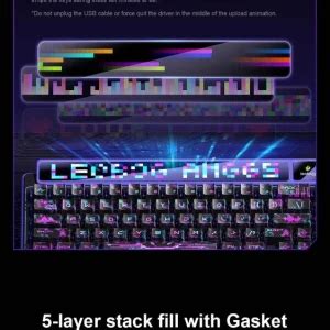 Bàn phím cơ LEOBOG AMG Hot swap Led RGB Màn hình Mode Max Ping Gear