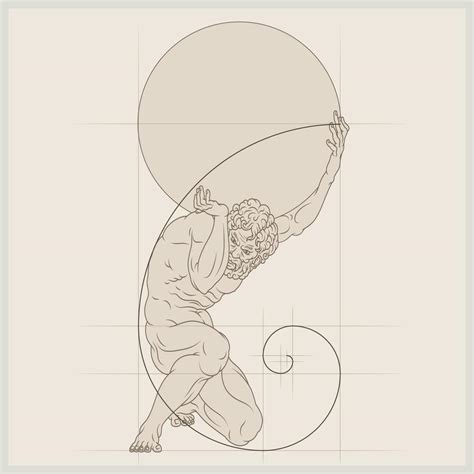 vector of titan atlas with golden spiral 21779270 Vector Art at Vecteezy