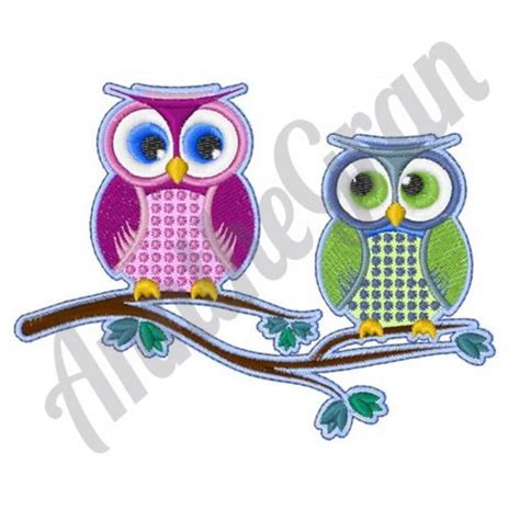 Owl Applique Embroidery Design Etsy