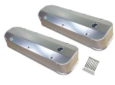 Chevy Bbc Long Bolt Fabricated Polished Aluminum Valve Covers 396 454 502 65 95 Pirate Mfg