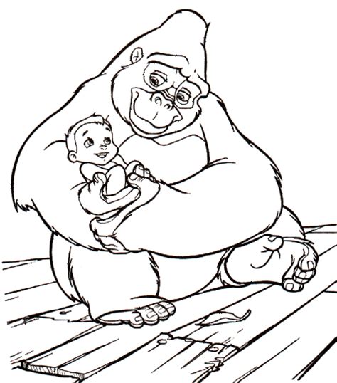 Kala And Baby Tarzan Coloring Pages Tarzan Coloring Pages Coloring