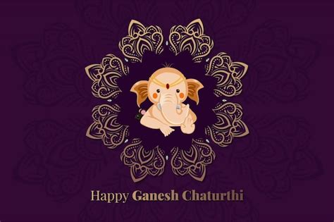 Lord Ganesha Para El Feliz Ganesh Chaturthi Vector Premium