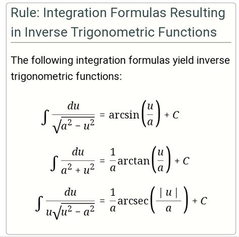 [Solved] Integrals but with trig functions What are they're inverses ...