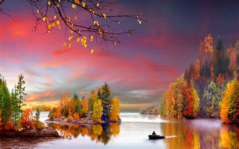 Autumn Boats Wallpapers Wallpaper Cave