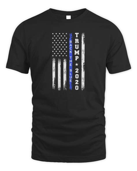 Pro Trump Back The Blue Thin Blue Line American Flag Police T Shirt