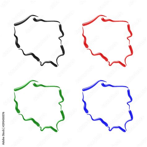 Mapa Polski Kontury Stock Vector Adobe Stock