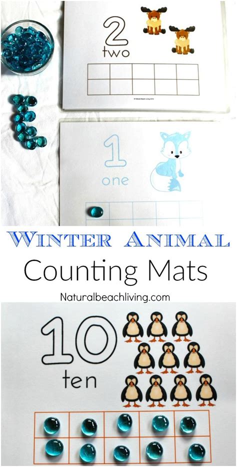 Adorable Winter Animal Counting Mats Winter Theme Preschool Winter