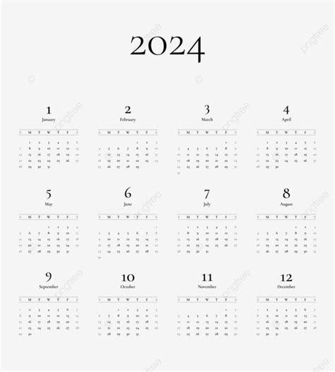 Plantilla De Dise O De Calendario Minimalista Moderno Vector Png