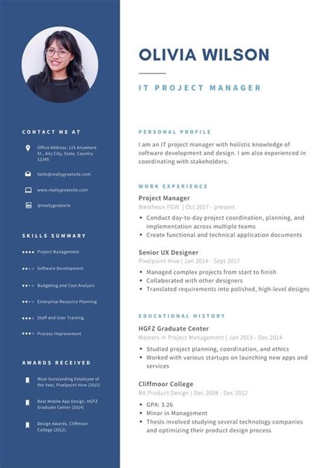 Free, printable, customizable photo resume templates | Canva