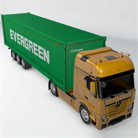 Mercedes Benz Actrosyellowevergreenl706 3d Model 170 C4d